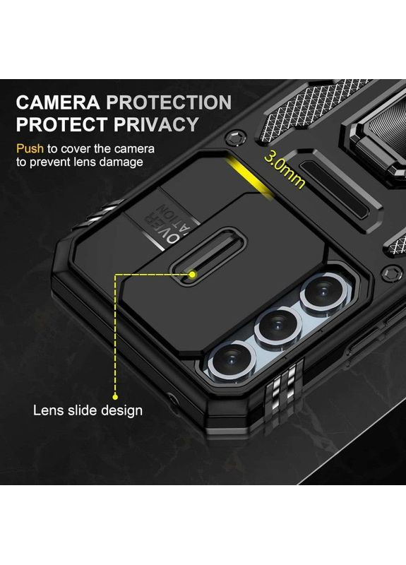 Ударостойкий чехол Camshield Army с кольцом для Samsung Galaxy S23+ Черный Epik (372499186)