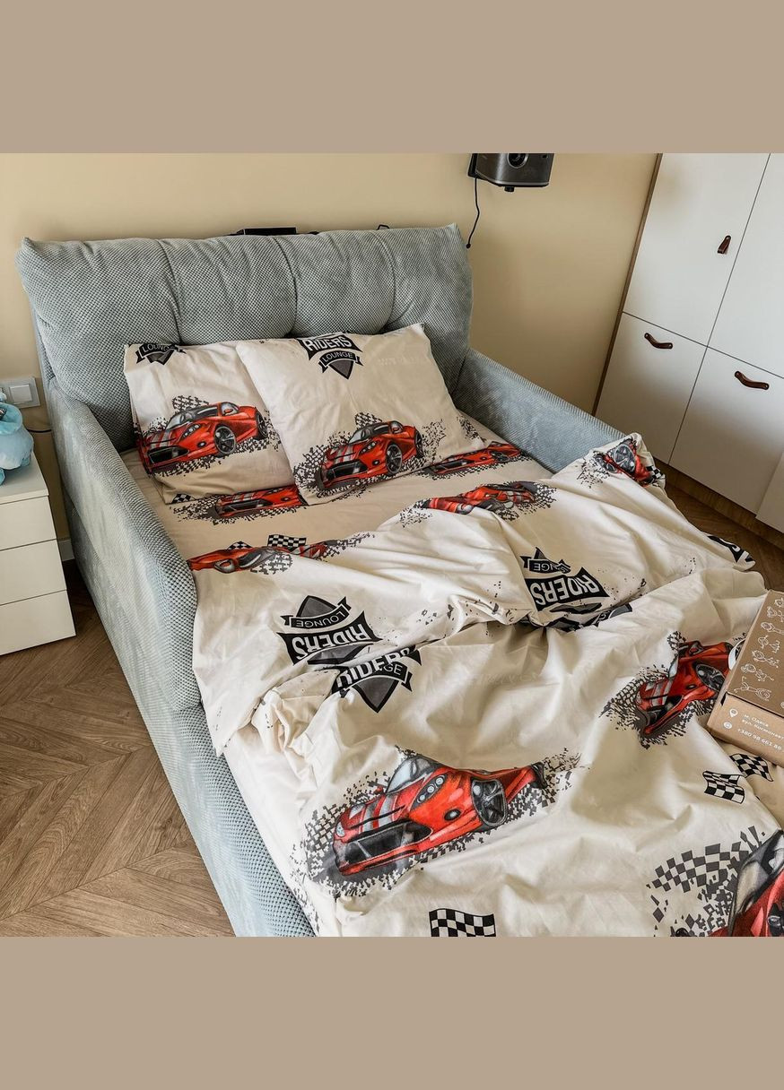 Постільна білизна « », Бязь, Бежевий з принтом, Євро B-1156 Lelit (308071757)