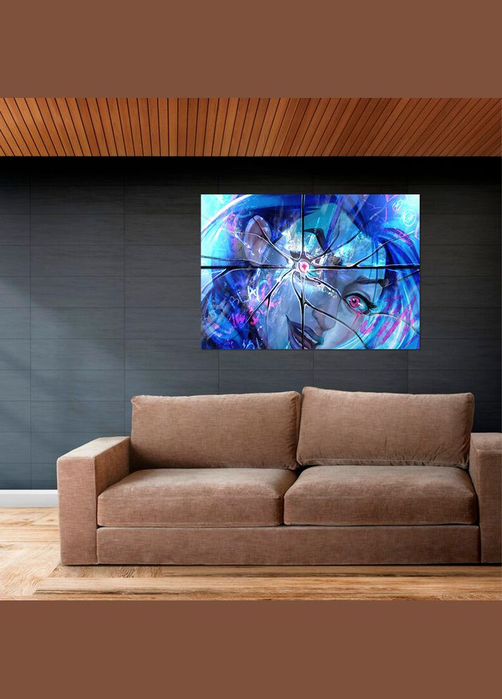 Плакат- на стіну з оригінальним принтом аніме-мультсеріалу Arcane Аркейн "Jinx Джинкс божевілля" А2 Кавун постер (316209335)