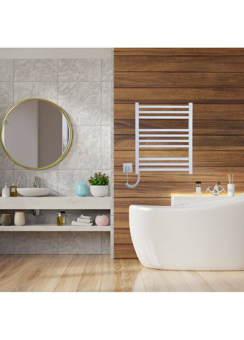 Рушникосушарка електрична з кнопкою глянець 590*490 Carino LORENZO (365596172)