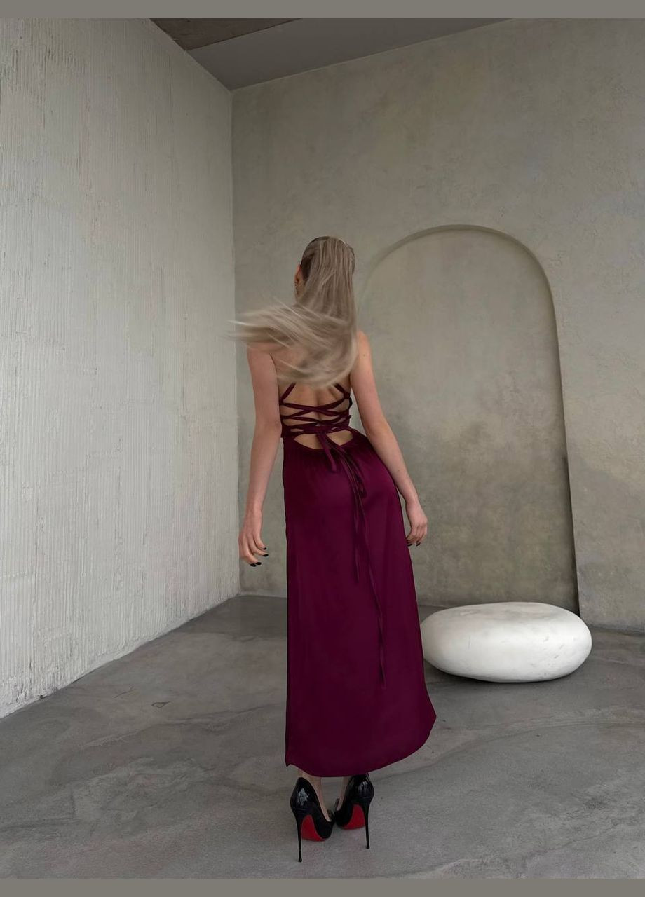 Бордова святковий, коктейльна, повсякденний, відвертий, вечірня шовкова сукня з розрізом No Brand