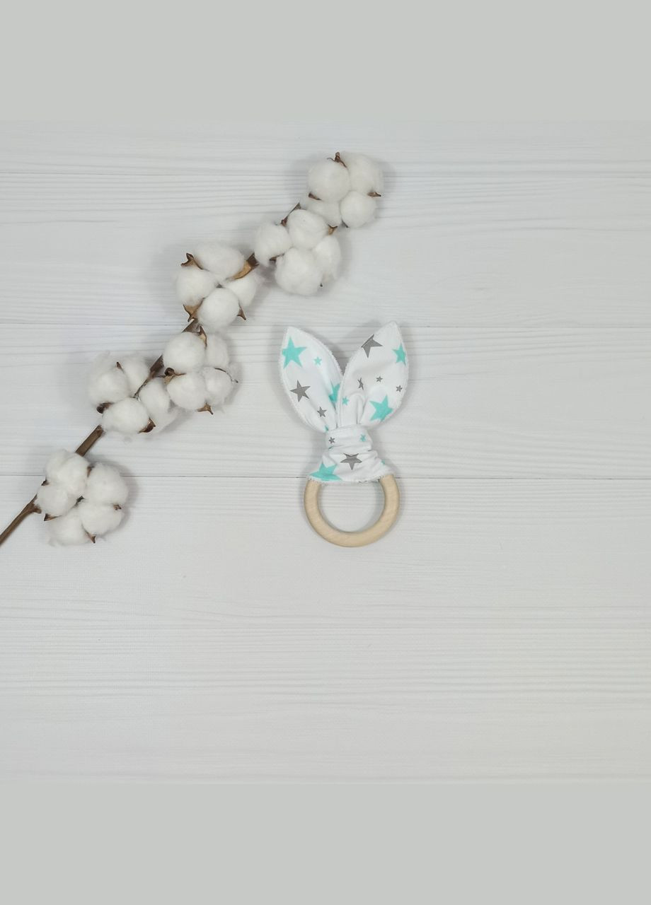 Набір для малюка: 2 пелюшки і іграшки з тримачем a.l.babybox Зірки м'ятні No Brand (315488146)