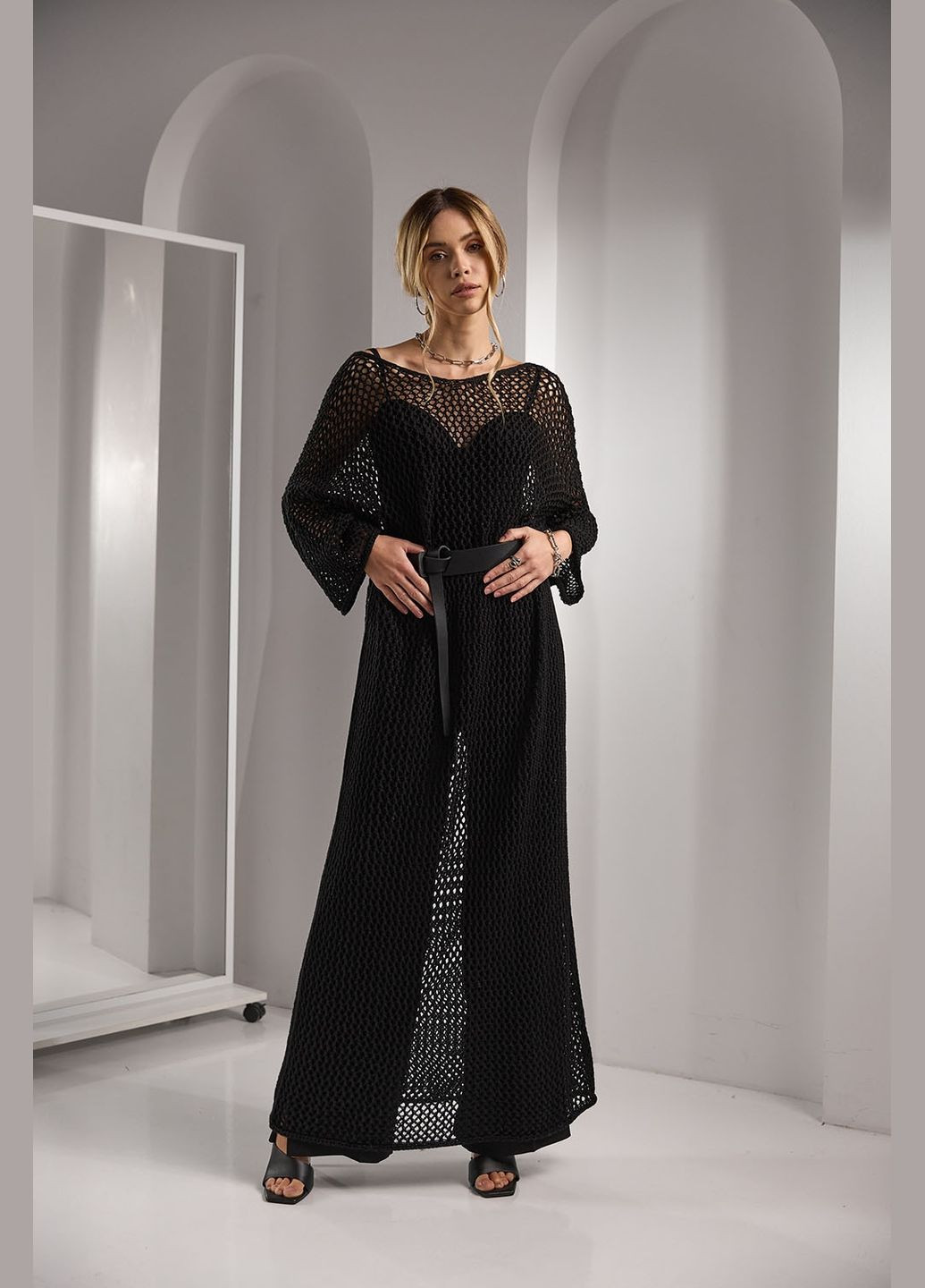 Чорна сукня сітка 2745 Triko Bakh