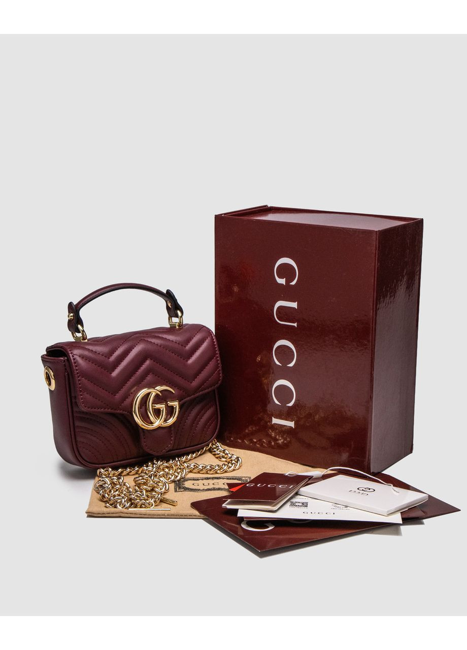 Сумка женская GG Marmont Mini Top Handle Bag in Burgundy No Brand (362488666)
