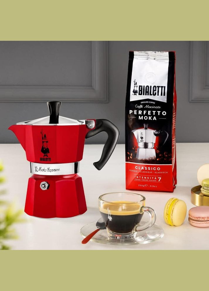 Кавоварка гейзерна Moka Express 60 мл. 1 чашка Червона (R-0004941/NP-VS) Bialetti (303347973)