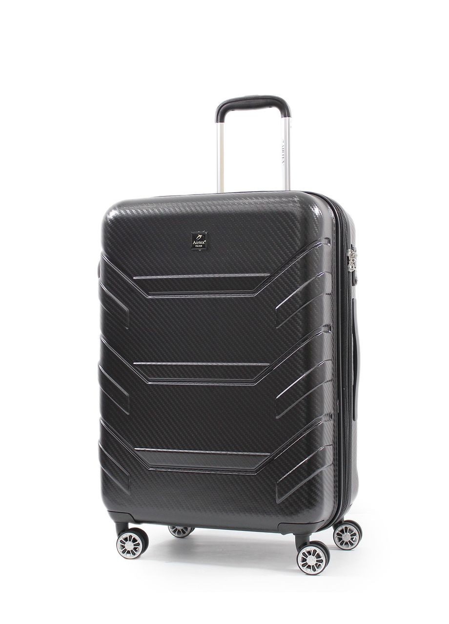 Чемодан средний M поликарбонат чёрный 65х44х28(+5)см/84л/3.7кг AIRTEX (324802010)