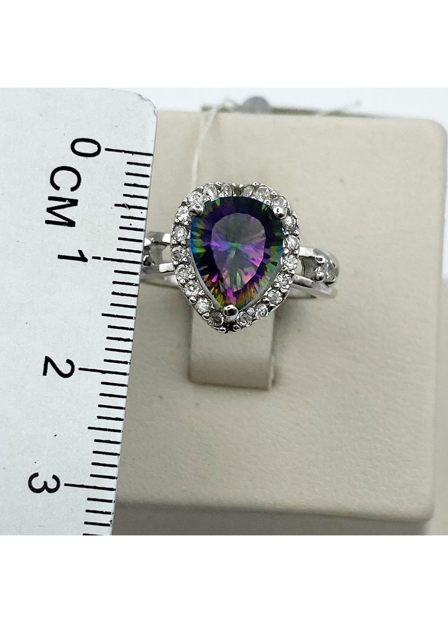Кольцо серебряное с мистик топазом и кубическим цирконием 17 4,08 г No Brand (370142551)