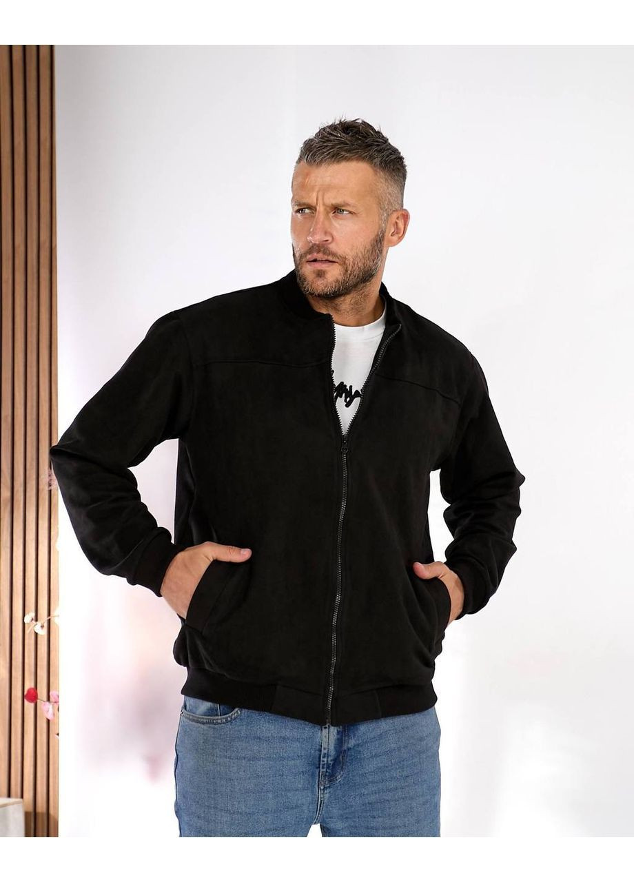 Бомбер чоловічий замшевий на блискавці з кишенями,без підкладки Україна (364194075)