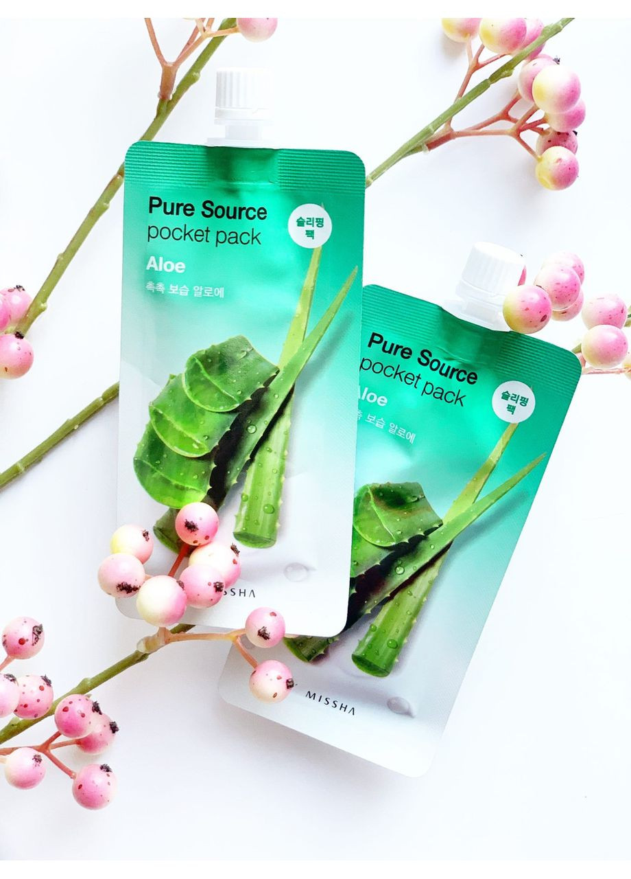 Нічна маска для обличчя Pure Source Pocket Pack Aloe 10 ml MISSHA (358500287)