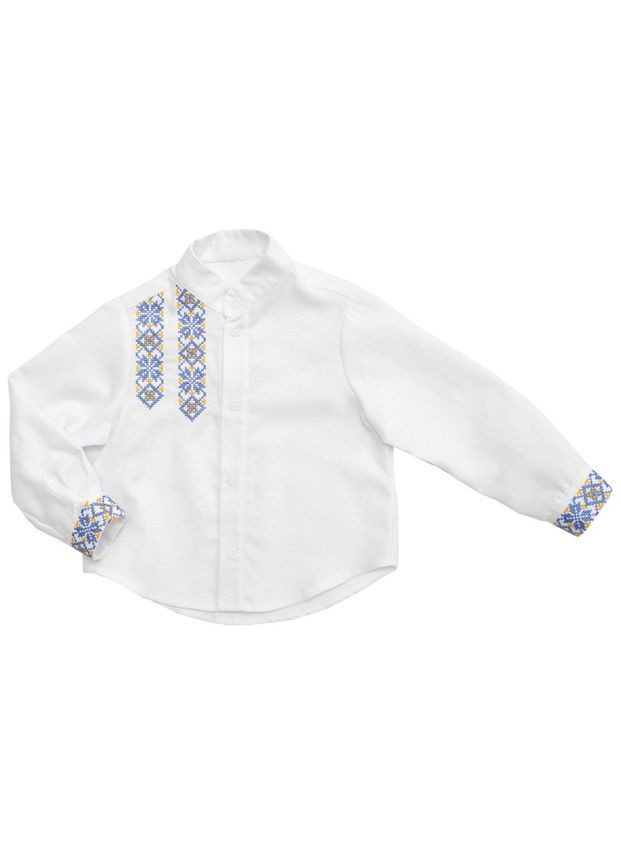 Белая вышиванка для мальчика etno, р.110, желто-голубой () Twins 88OT-E110-29