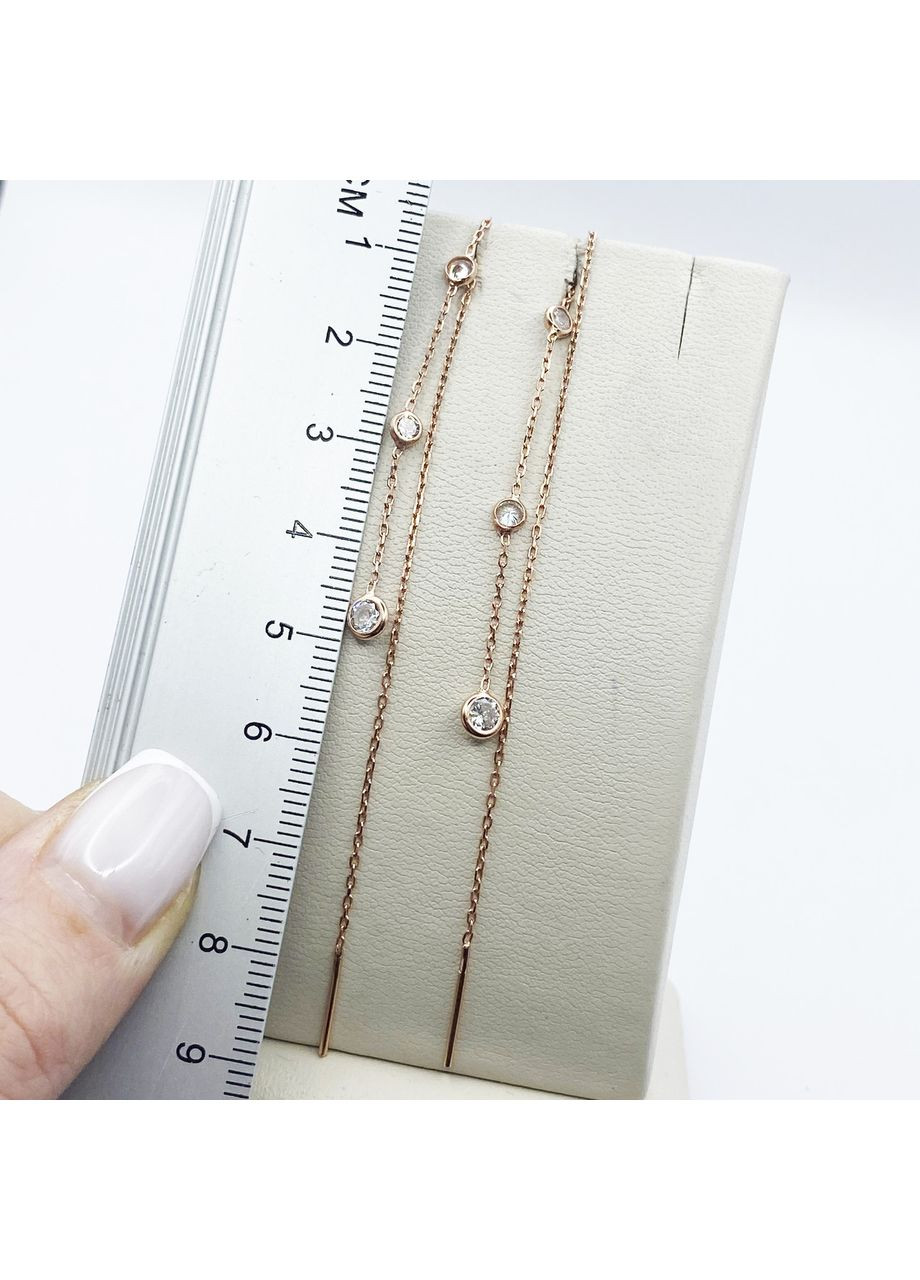 Серьги-протяжки серебряные с кубическим цирконием 1,16 г No Brand (369736838)