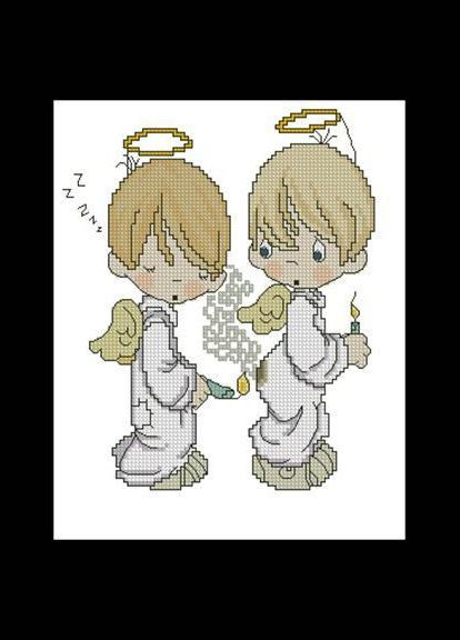 Набір для вишивки хрестиком. Розмір: 14*18 см Смешні янголята Лоскуток (315352987)