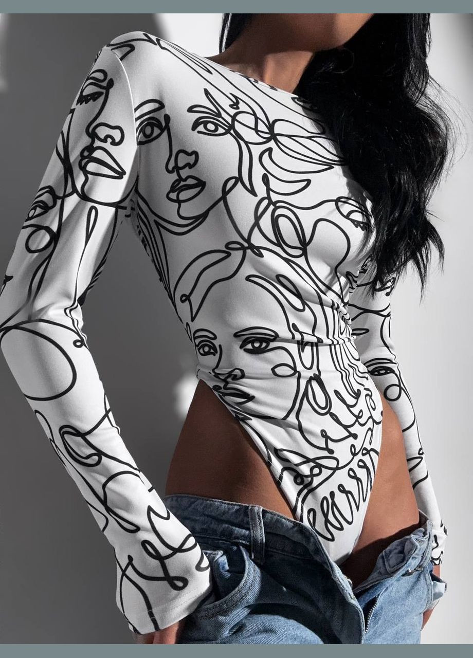 Женский белый боди No Brand (336213760)