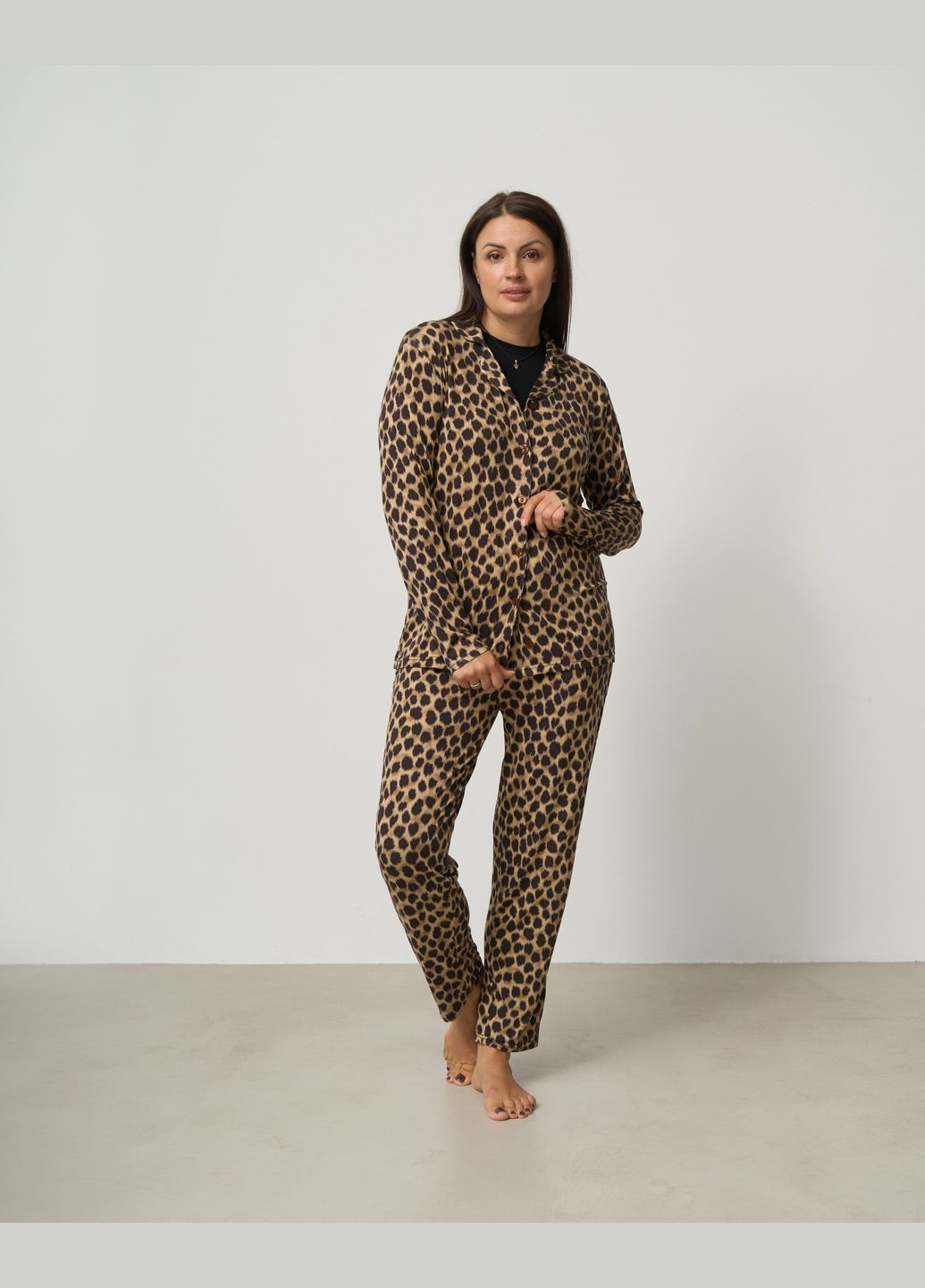 Коричневая батальный комплект-тройка со штанами Nicoletta