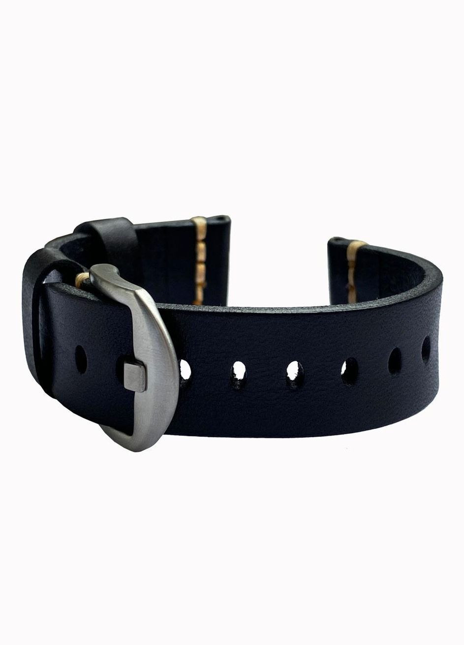 Кожаный ремешок C052 Silver Buckle для часов Samsung Galaxy Watch 42 mm (SM-R810) - Black Primolux (334011536)