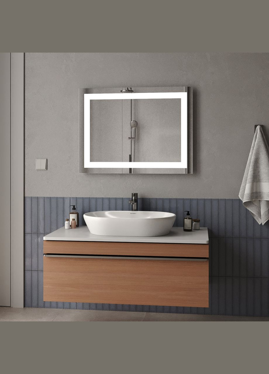 Стильне дзеркало з підсвіткою у ванну, спальню або вітальню Мілан 1500×700 MORELI (335422870)