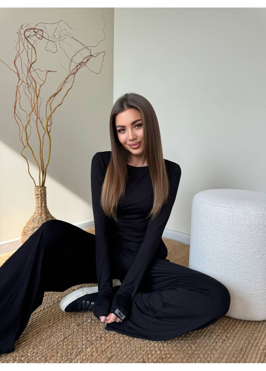 Женский костюм двойка лонгслив и брюки палаццо MonCher (351554833)