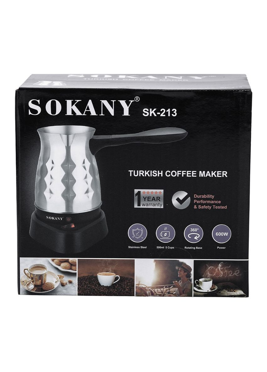 Електротурка кавоварка 600 Вт для дому 500 мл SK-213 Sokany (353503535)