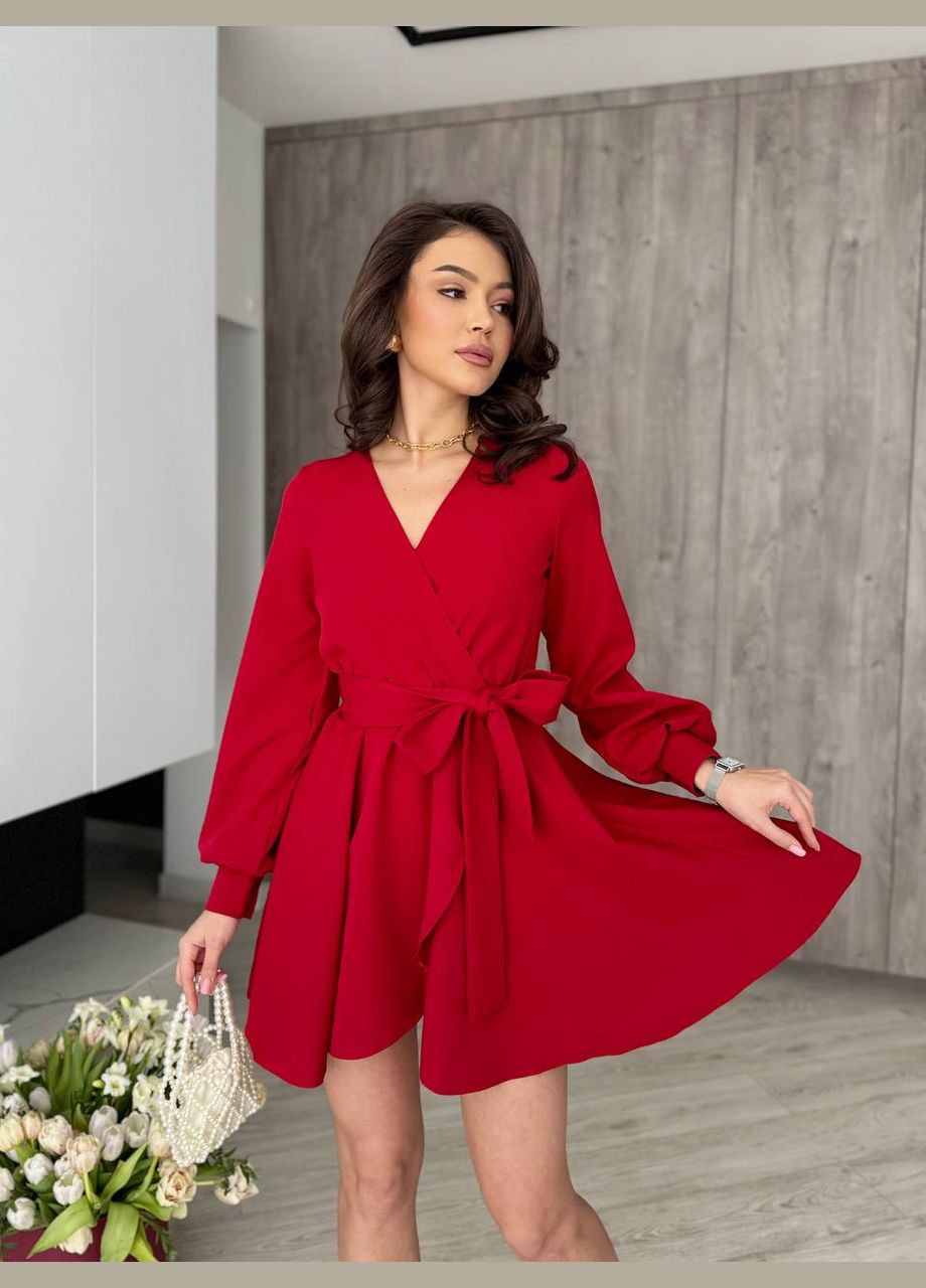 Бордовое деловое, повседневный, кэжуал, вечернее женское платье клеш No Brand