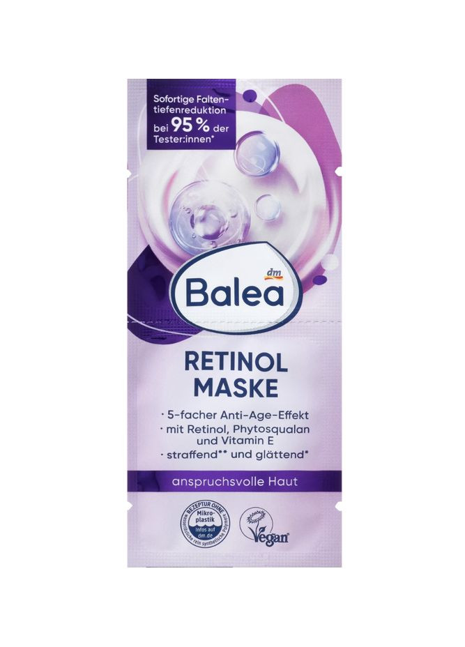 Антивікова маска з ретинолом Gesichtsmaske Retinol (2x8 ml), 16 ml Balea (366569697)