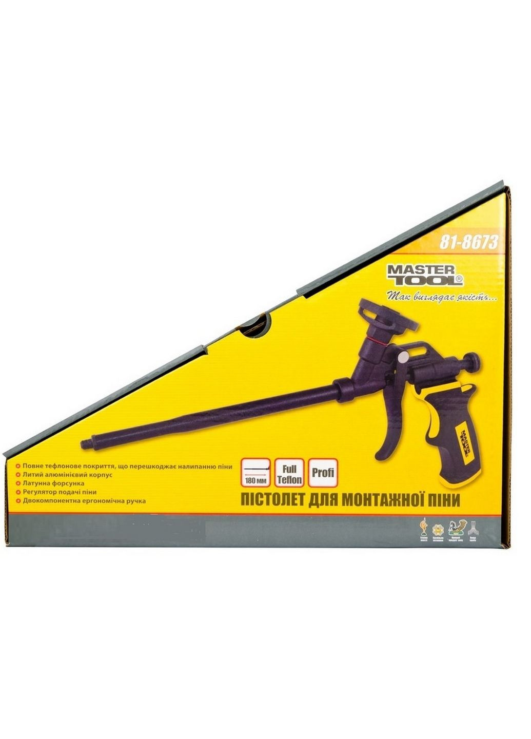 Пистолет для монтажной пены ПРОФИ 180 мм, с тефлоновым покрытием Master Tool (288184022)