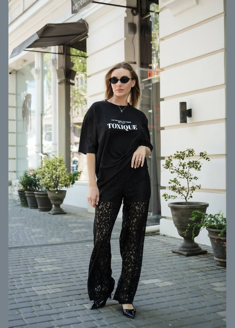 Жіночі гіпюрові штани палаццо на підкладці MonCher (347163955)