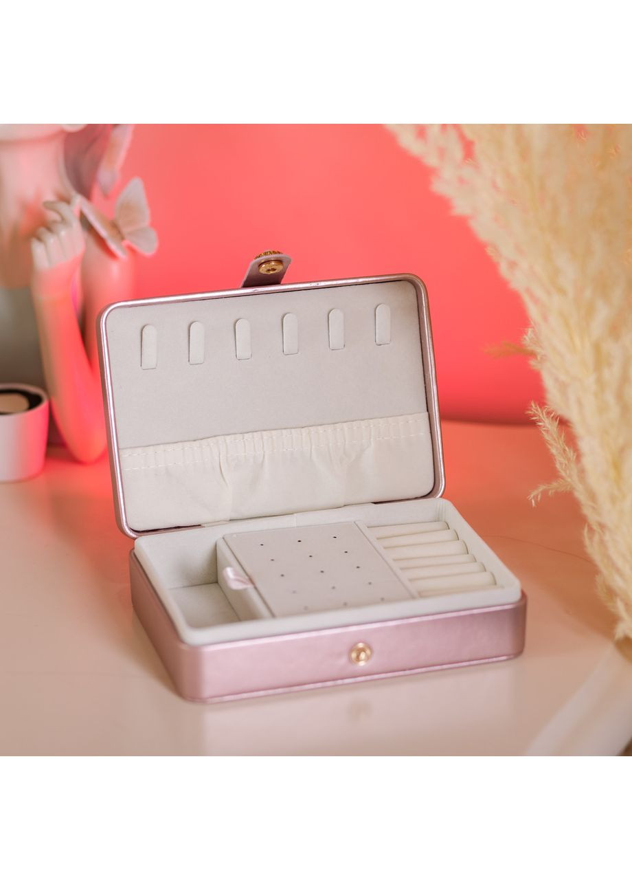 Шкатулка для украшений из экокожи прямоугольная 8 отсеков для ювелирных изделий органайзер для драгоценностей ProDobro (364190420)