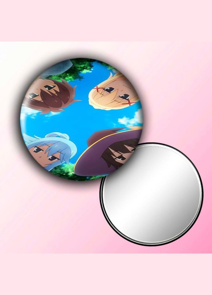 Зеркальце косметическое карманное Аниме КоноСуба #0006 с рисунком круглый 56 мм No Brand (309159979)