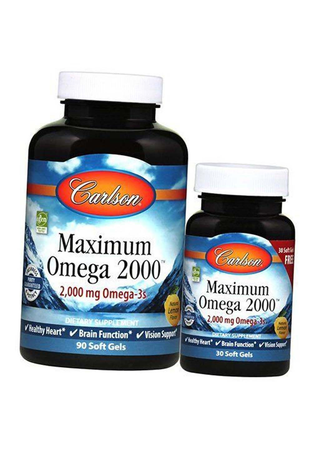 Maximum Omega 2000 120гелкапс Лимон Carlson Labs (292710893)