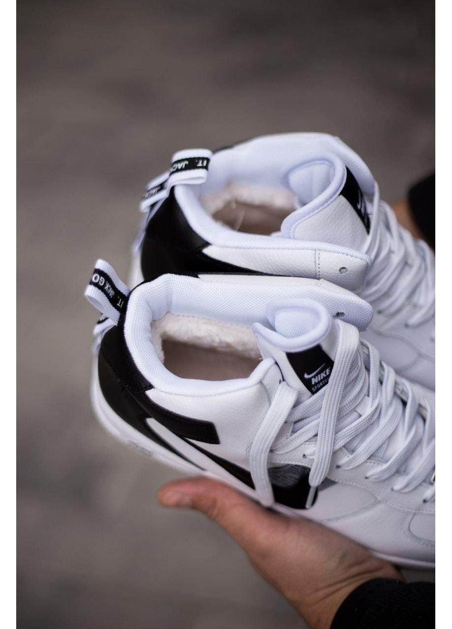 Черные зимние кроссовки мужские nike air force 1 black white v2 найк аир форс 1 премиум No Brand