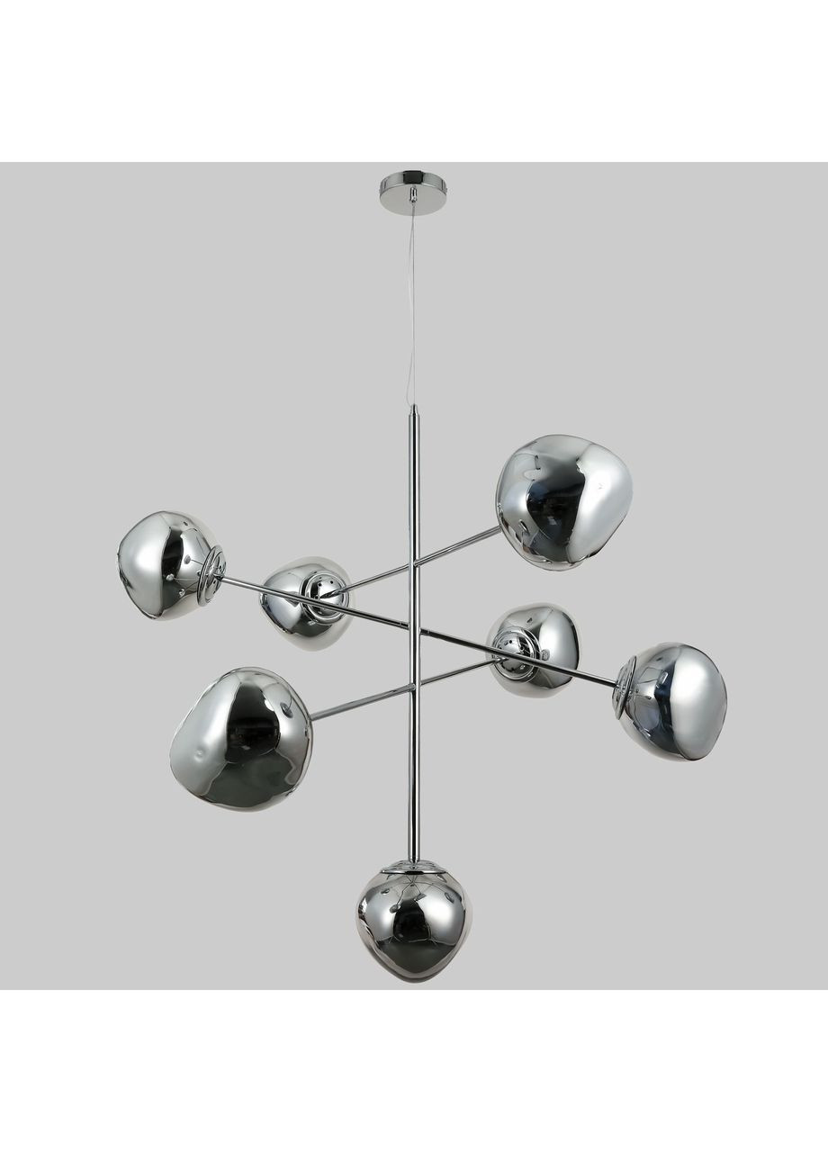 Дизайнерская серебряная люстра "Melt" на 7 ламп с плафонами 18см (93-CH01-7) No Brand (370072014)