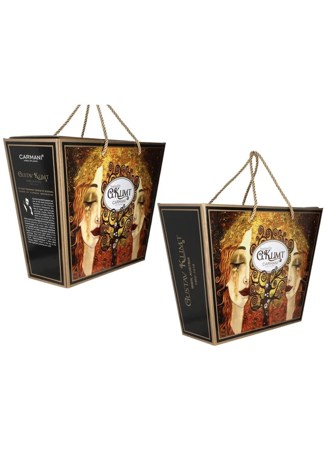 Набор подарочной чашки с блюдцем и чашкой в подарочной коробке. Климт Адель, 400 мл, 230 мл (532-3401) Carmani (366336551)