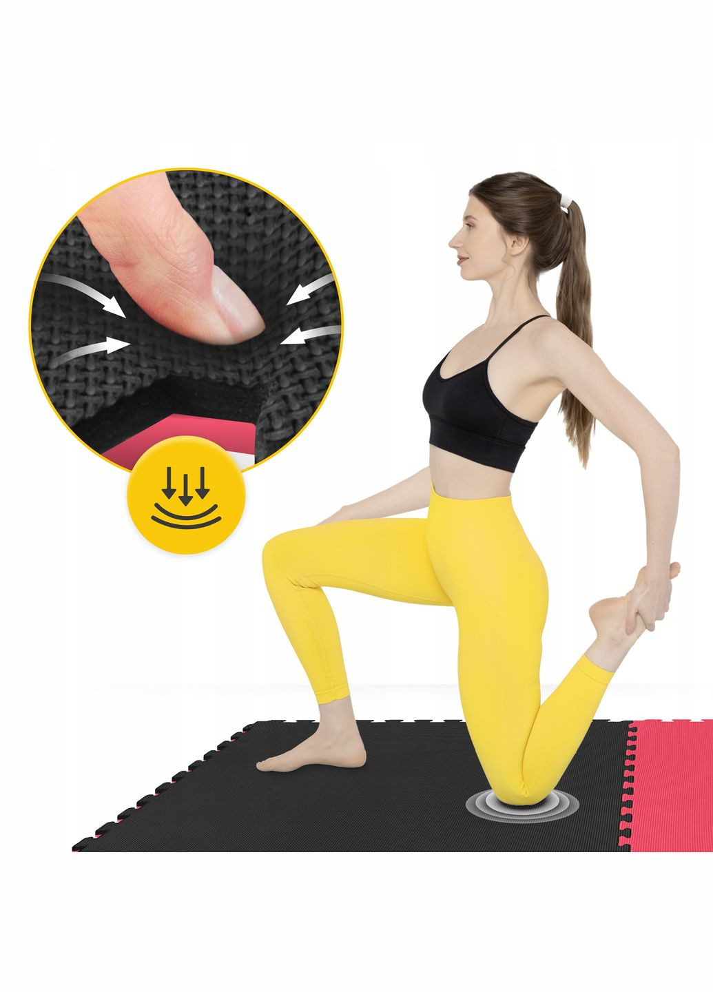 Мат-пазл (ласточкин хвост) Mat Puzzle EVA 100 x 100 x 2 cм Black/Red (P-5907739310637) 4FIZJO (333652156)