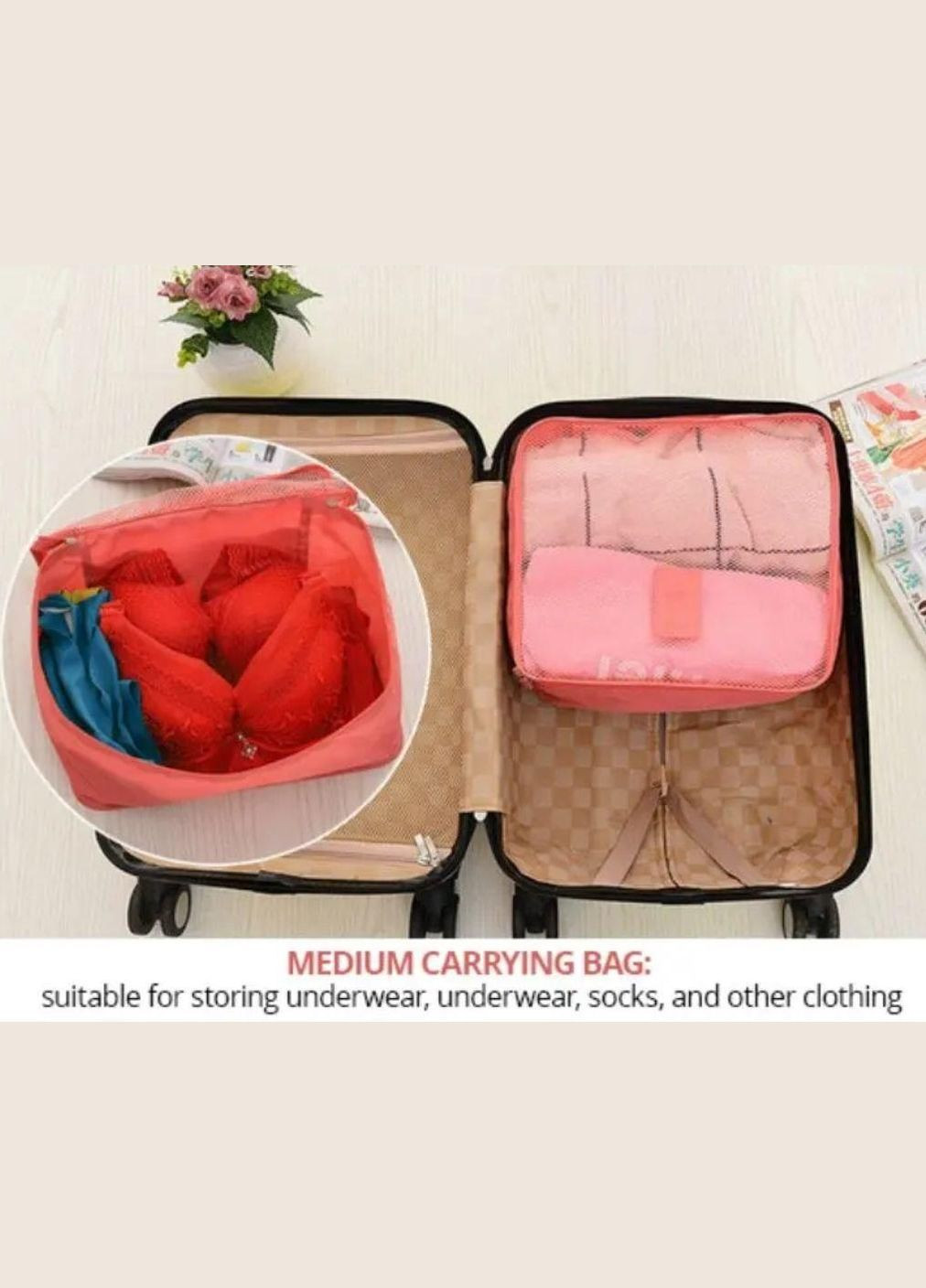 Набір дорожніх органайзерів Кораловий No Brand (296573446)