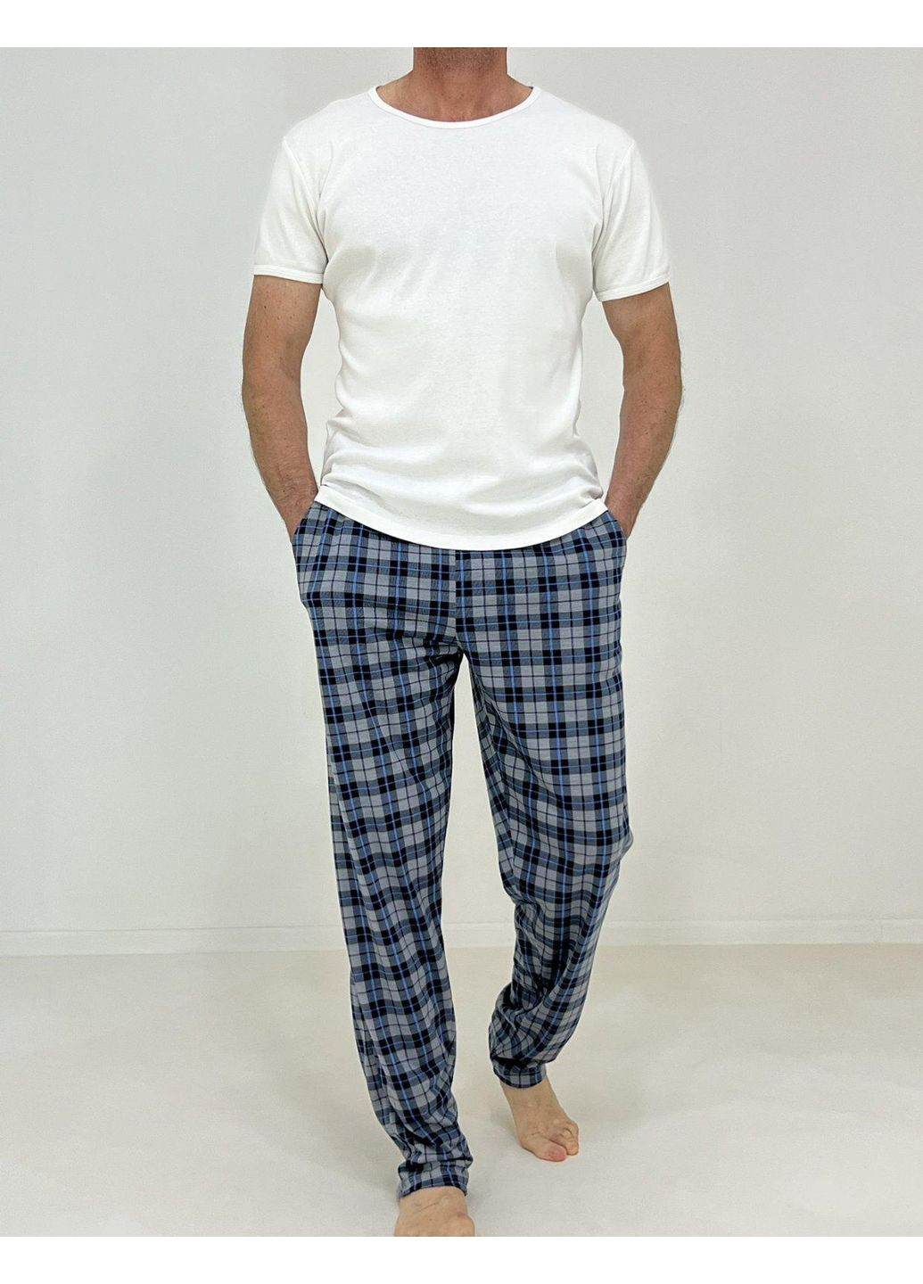 Чоловічі домашні штани кулір Мілка клітинка Pars 58-60 Сірі (16434823-3) Triko (328406581)