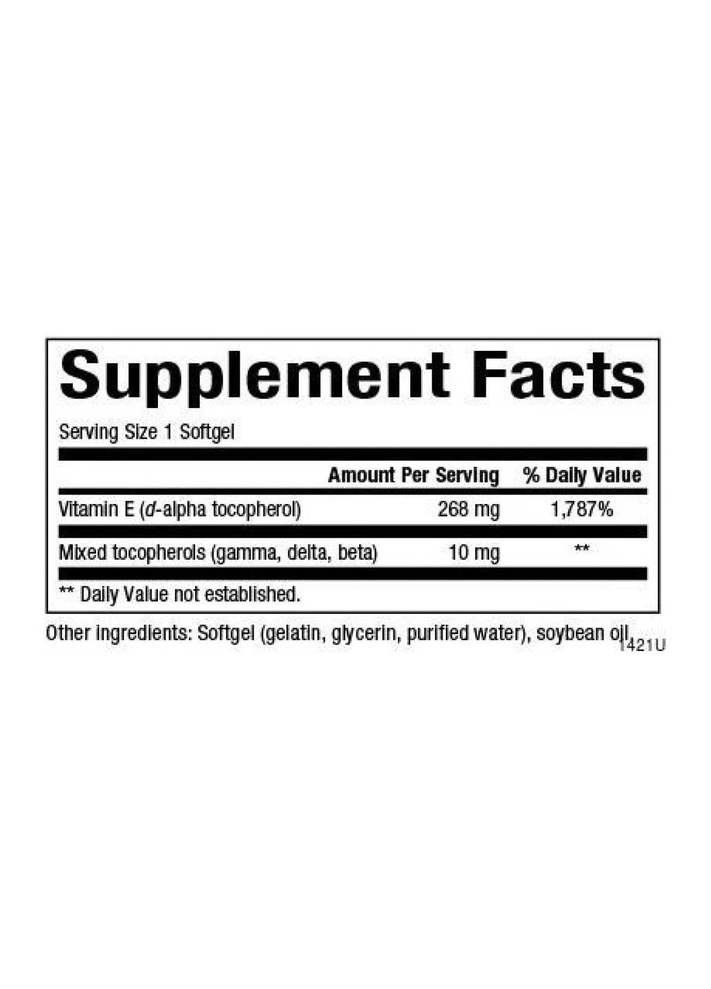 Змішаний вітамін Е, 268 мг (400 МО), 90 капсул Natural Factors (347599980)