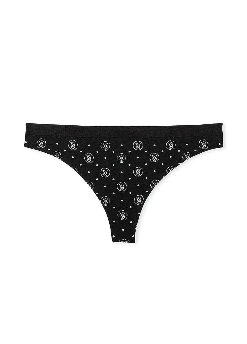 Трусики-стринги женские с микрофибры Seamless Thong Panty черные XS Victoria's Secret (316659257)