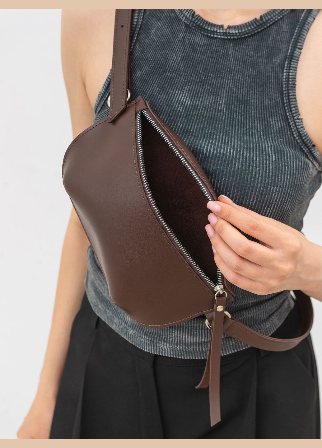 Бананка на тонком ремешке с молнией Romashka Дейлі-Сіті (311301913)