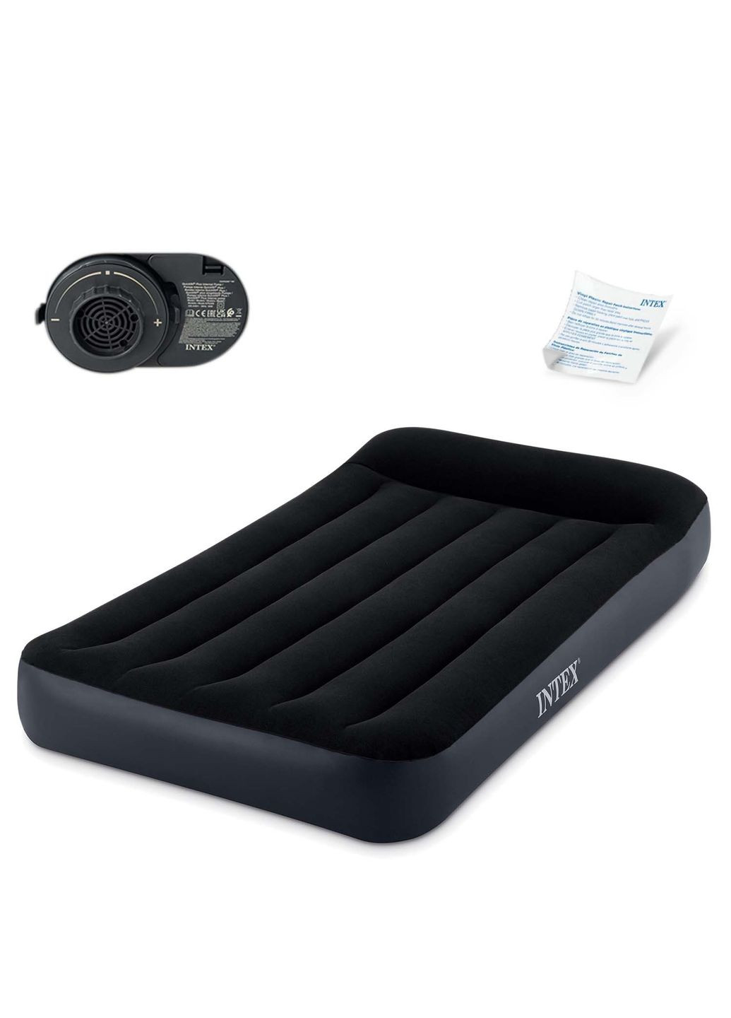 Матрас надувной 64146ND со встроенным электронасосом 191x99x25 см, черный Intex (351855143)