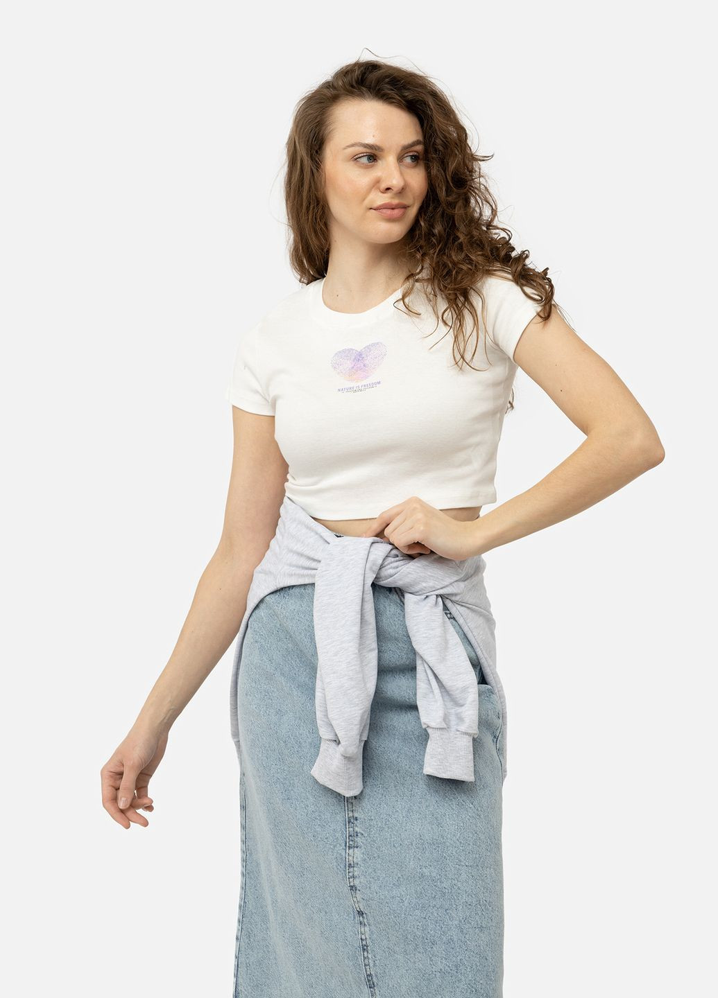Белая летняя женская футболка с коротким рукавом цвет белый цб-00245331 Divon