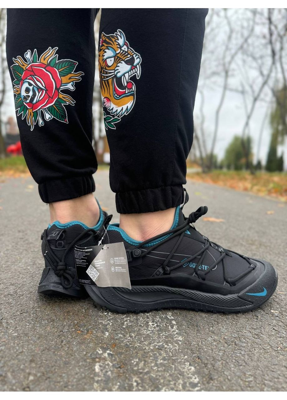 КРОССОВКИ ЖЕНСКИЕ NIKE ACG MOUNTAIN FLY LOW BLACK BLUE GORE-TEX TERMO НАЙК АСЖ МАУНС ФЛАЙ No Brand чёрные демисезоны (367169969)