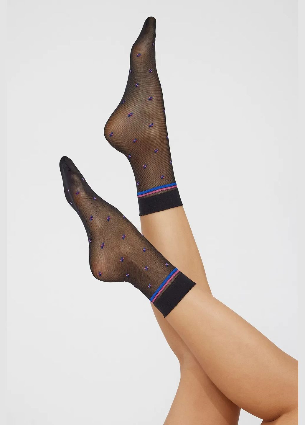 Чёрные женские носки Knittex абстрактные (301927613)