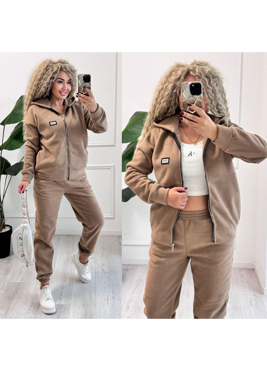 Теплый женский костюм на флисе с капюшоном, тощие и брюками, в 4 цветах! No Brand (367088731)
