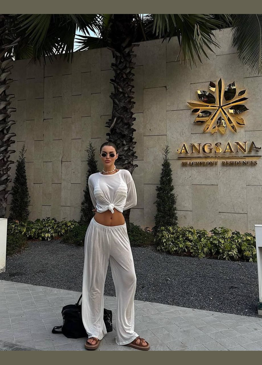 Жіночий пляжний костюм-лонгслів + штани Україна (332979862)