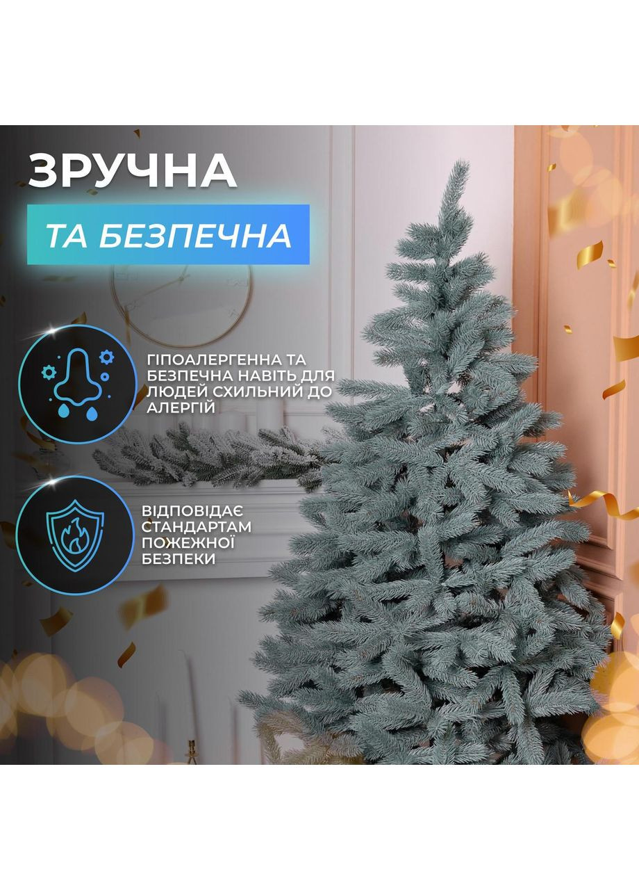 Литая искусственная елка 1.1 м голубая Косовская Премиум KOS-KOSBL11 LUGI (368767501)