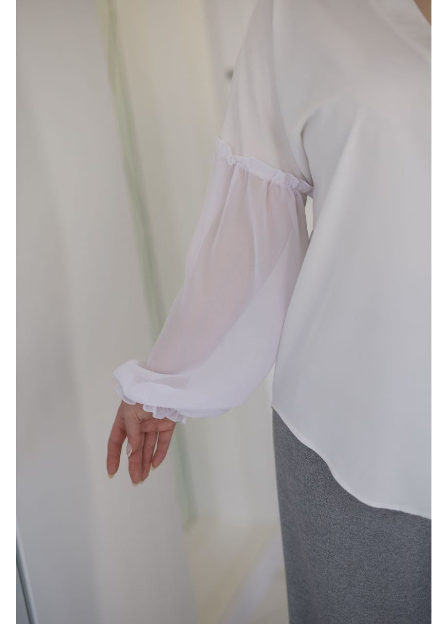 Белая блузка свободного кроя — замеры в описании Vione