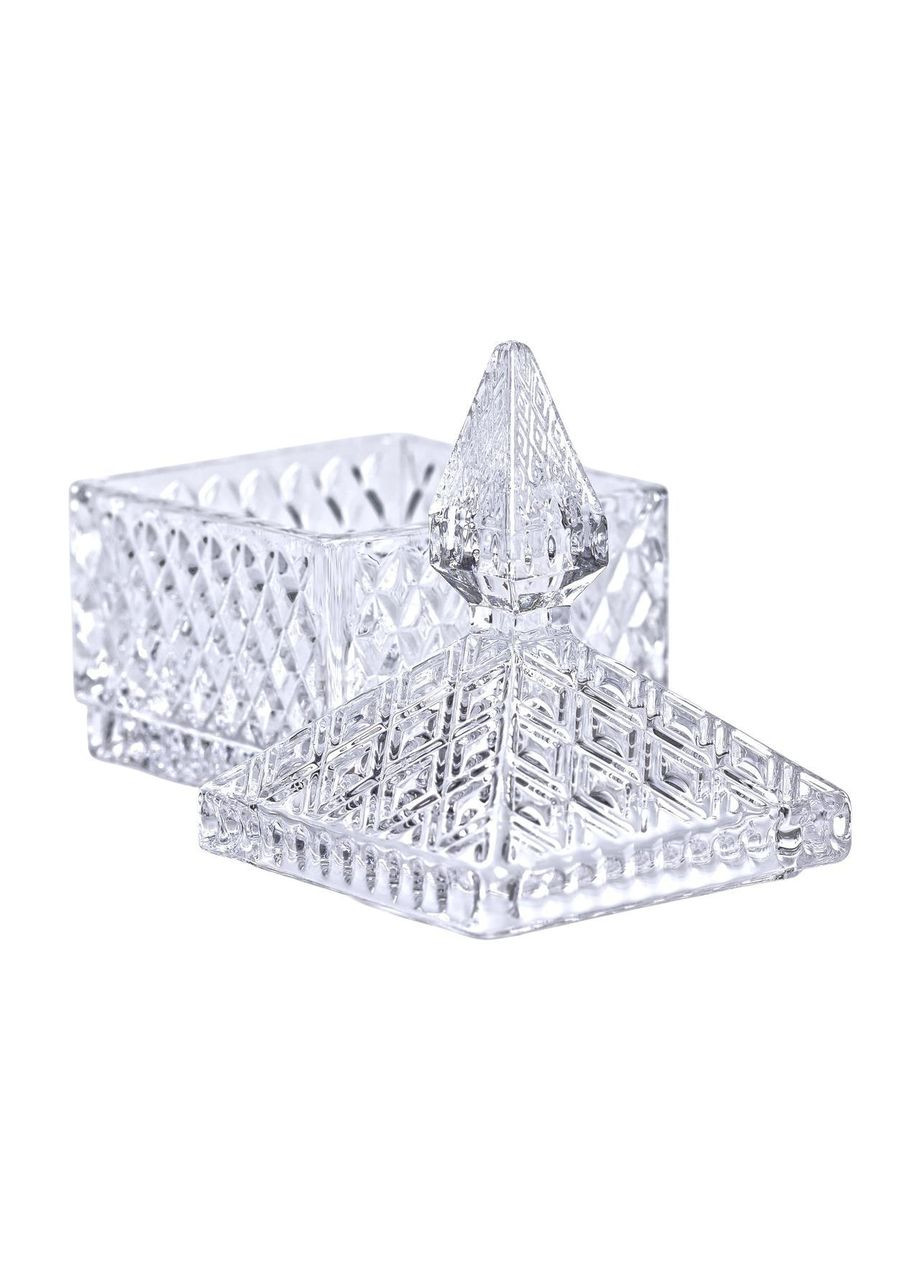 Конфетница стеклянная с крышкой 8.5х8.5х15 см квадратная HP-YH-27 Yiwu (370800031)