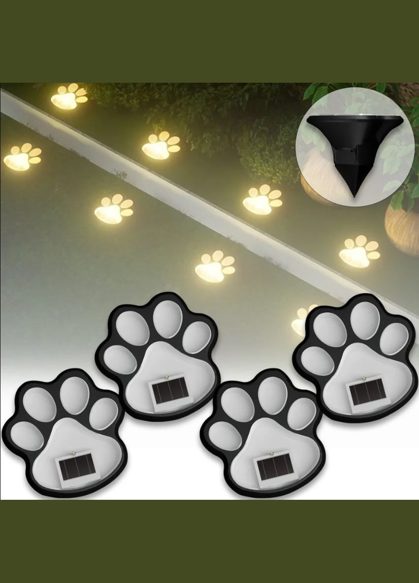 Уличные садовые фонарики 4шт. Лапки на солнечной батарее ТЕПЛЫЙ БЕЛЫЙ Po Fanu (322648875)