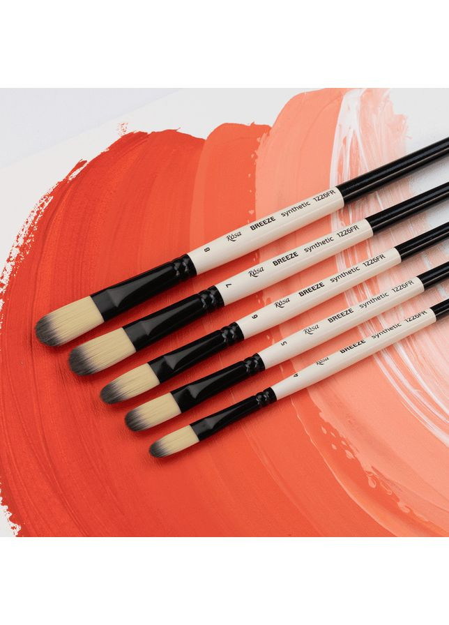 Пензель синтетика овальна BREEZE 1226FR №0 коротка ручка ROSA Роса (362582422)