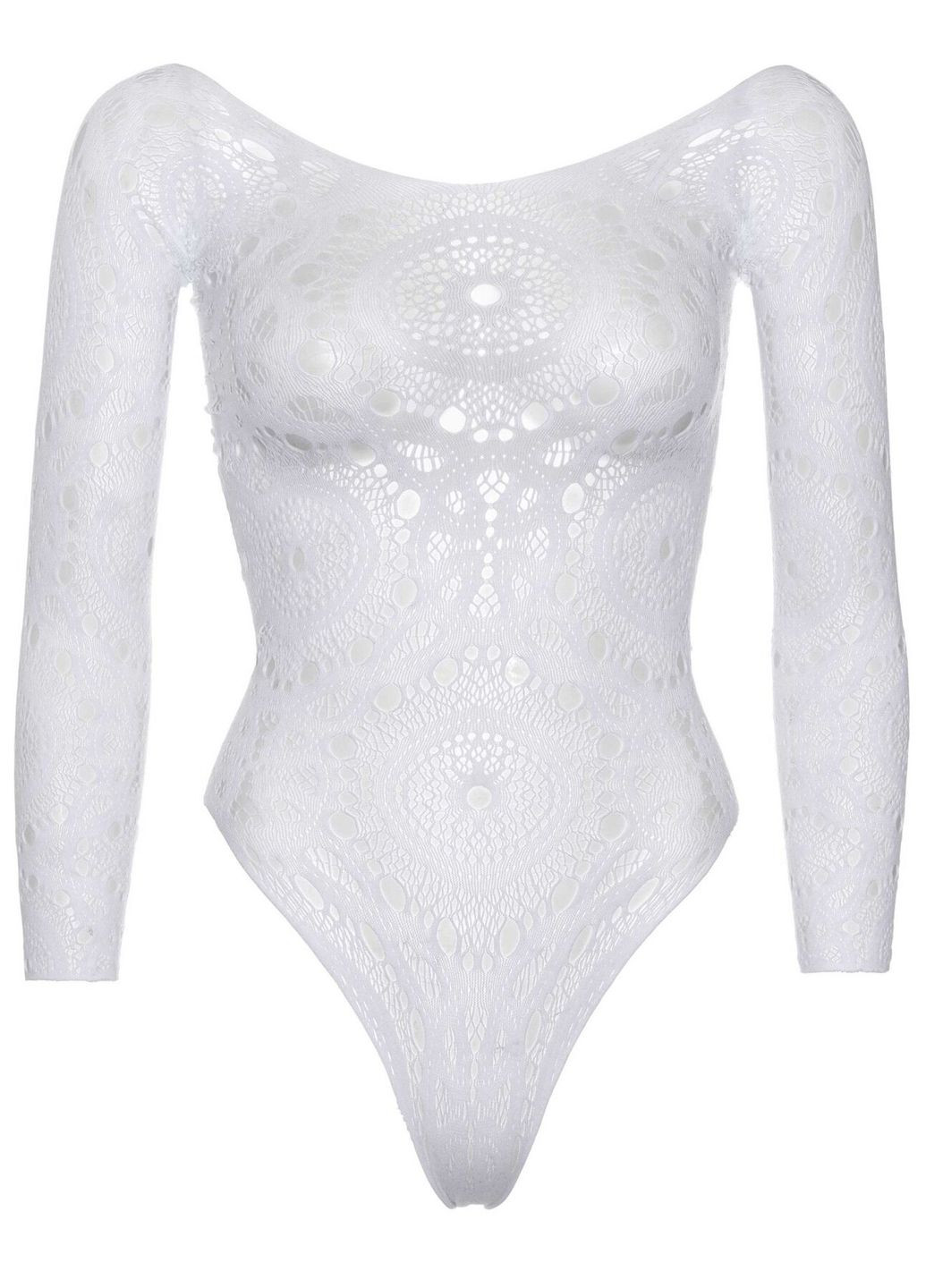 Эротическое боди-бодистокинг Snap crotch thong back teddy White M/L Leg Avenue (358890933)